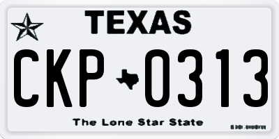 TX license plate CKP0313