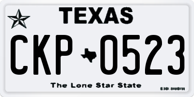 TX license plate CKP0523