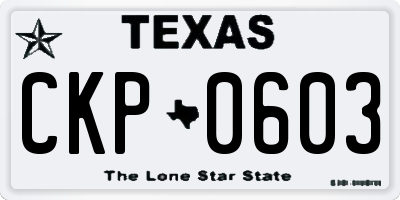 TX license plate CKP0603