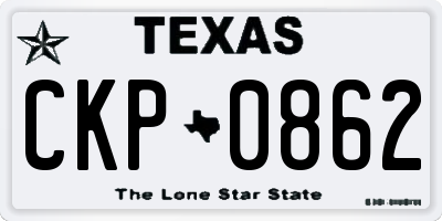 TX license plate CKP0862
