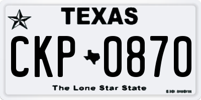 TX license plate CKP0870