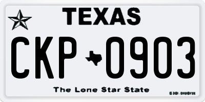 TX license plate CKP0903