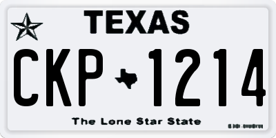TX license plate CKP1214