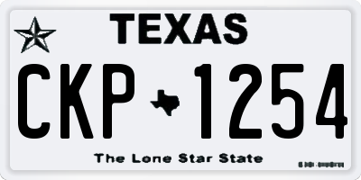 TX license plate CKP1254