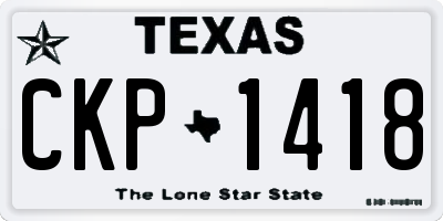 TX license plate CKP1418