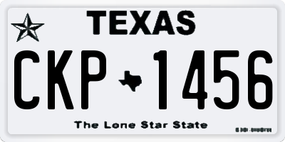 TX license plate CKP1456