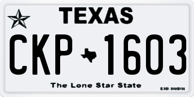 TX license plate CKP1603