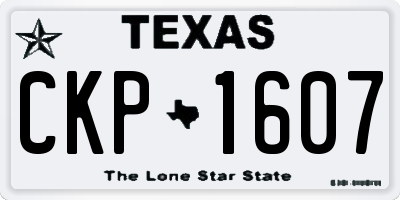 TX license plate CKP1607