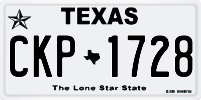 TX license plate CKP1728