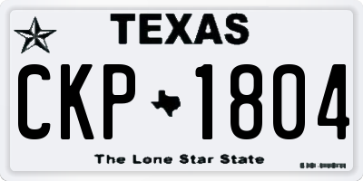 TX license plate CKP1804