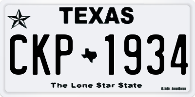 TX license plate CKP1934