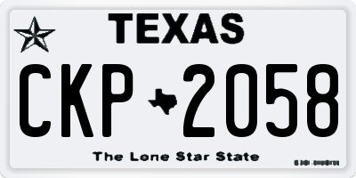 TX license plate CKP2058