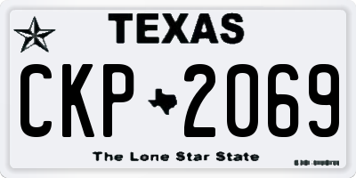 TX license plate CKP2069