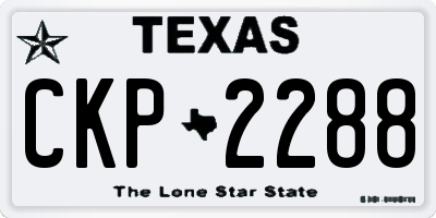 TX license plate CKP2288