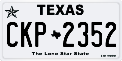 TX license plate CKP2352