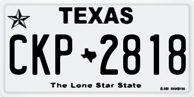 TX license plate CKP2818