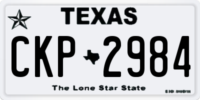 TX license plate CKP2984