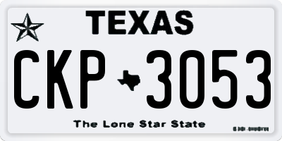 TX license plate CKP3053