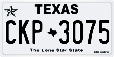 TX license plate CKP3075
