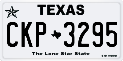TX license plate CKP3295