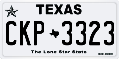 TX license plate CKP3323
