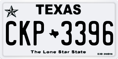 TX license plate CKP3396