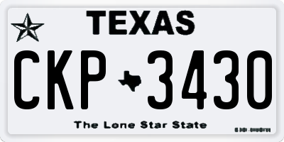 TX license plate CKP3430
