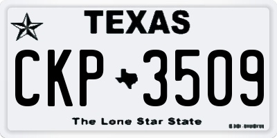TX license plate CKP3509