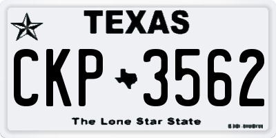 TX license plate CKP3562