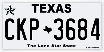 TX license plate CKP3684