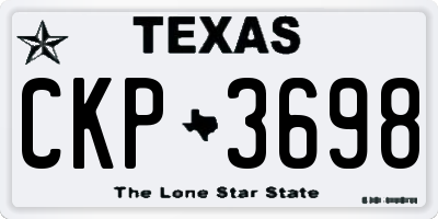 TX license plate CKP3698