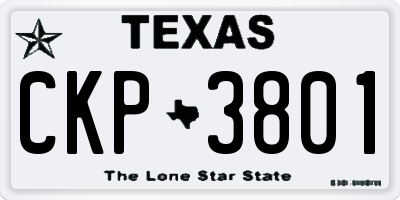 TX license plate CKP3801