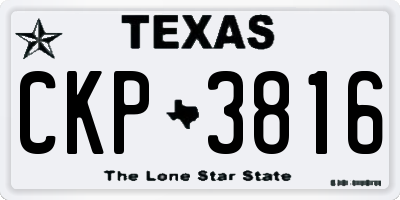 TX license plate CKP3816