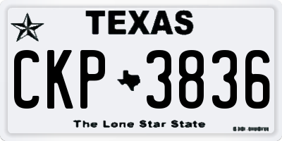 TX license plate CKP3836