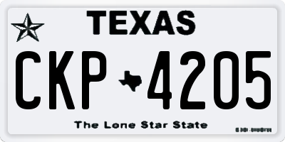 TX license plate CKP4205