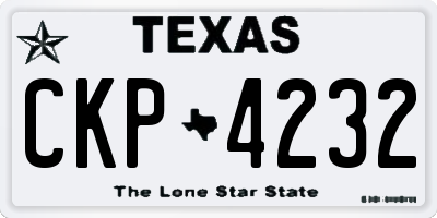 TX license plate CKP4232