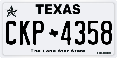 TX license plate CKP4358