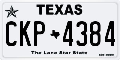 TX license plate CKP4384