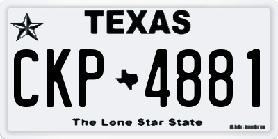TX license plate CKP4881