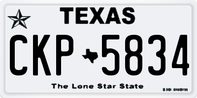TX license plate CKP5834