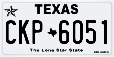 TX license plate CKP6051