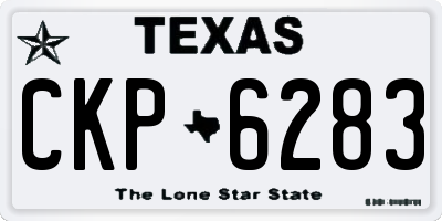 TX license plate CKP6283