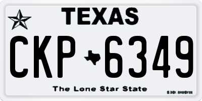 TX license plate CKP6349