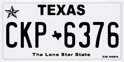 TX license plate CKP6376