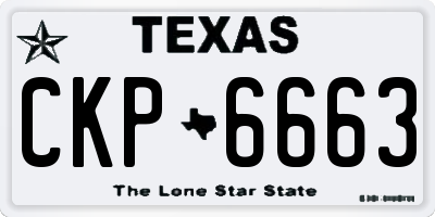 TX license plate CKP6663