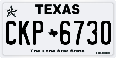 TX license plate CKP6730
