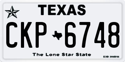 TX license plate CKP6748