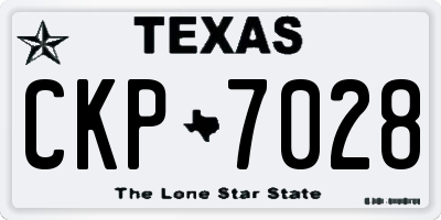 TX license plate CKP7028