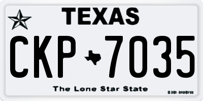 TX license plate CKP7035