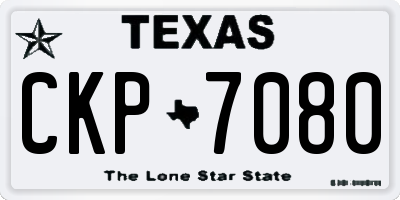 TX license plate CKP7080